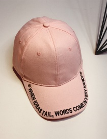Fashion Pink Embroidery Letter Decorated Baseball Cap