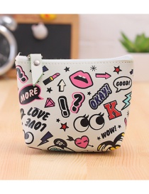 Lovely White Cartoon Pattern Decorated Simple Wallet
