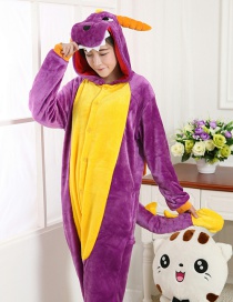 Fashion Purple Dinosaur Shape Decorated Simple Nightgown