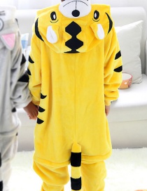 Fashion Yellow Tiger Shape Decorated Simple Chid Nightgown