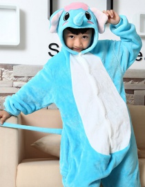 Fashion Blue Elephant Shape Decorated Chid Nightgown